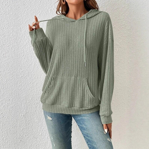 Ladies casual hoodie with ribbed structure Amarae