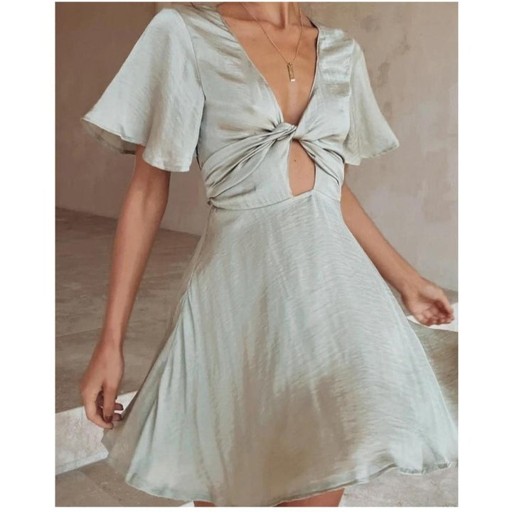 Chic Slinky Twist Mini Dress for Women