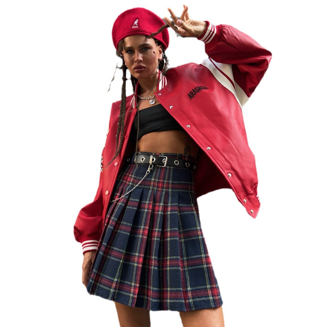 Women’s college jacket with sporty cut and contrasting sleeves Lune London