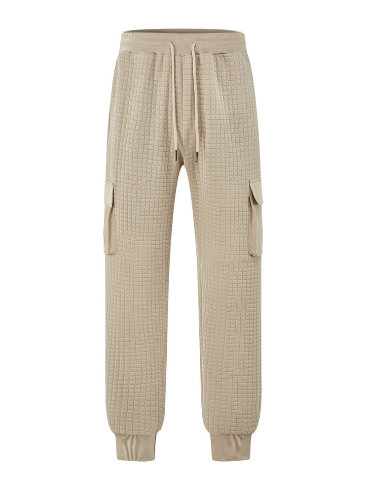 Men's cargo jogger pants with textured design and practical pockets Lune London