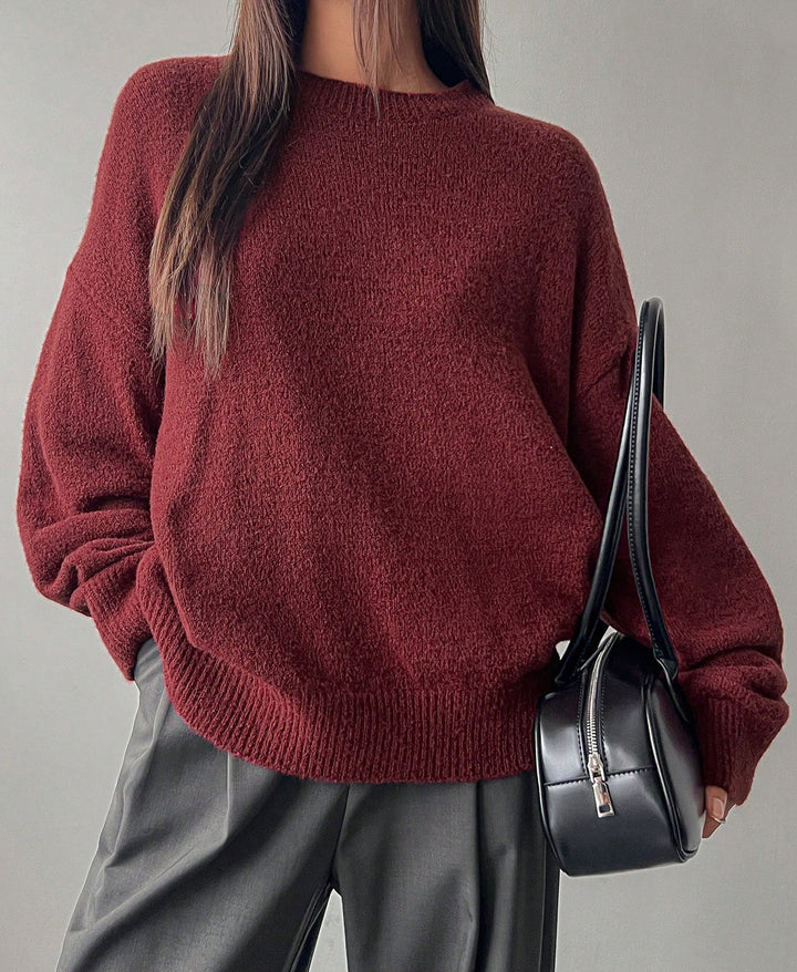 Pull en tricot épais pour femme avec une coupe décontractée et des manches volumineuses Chic & Stil