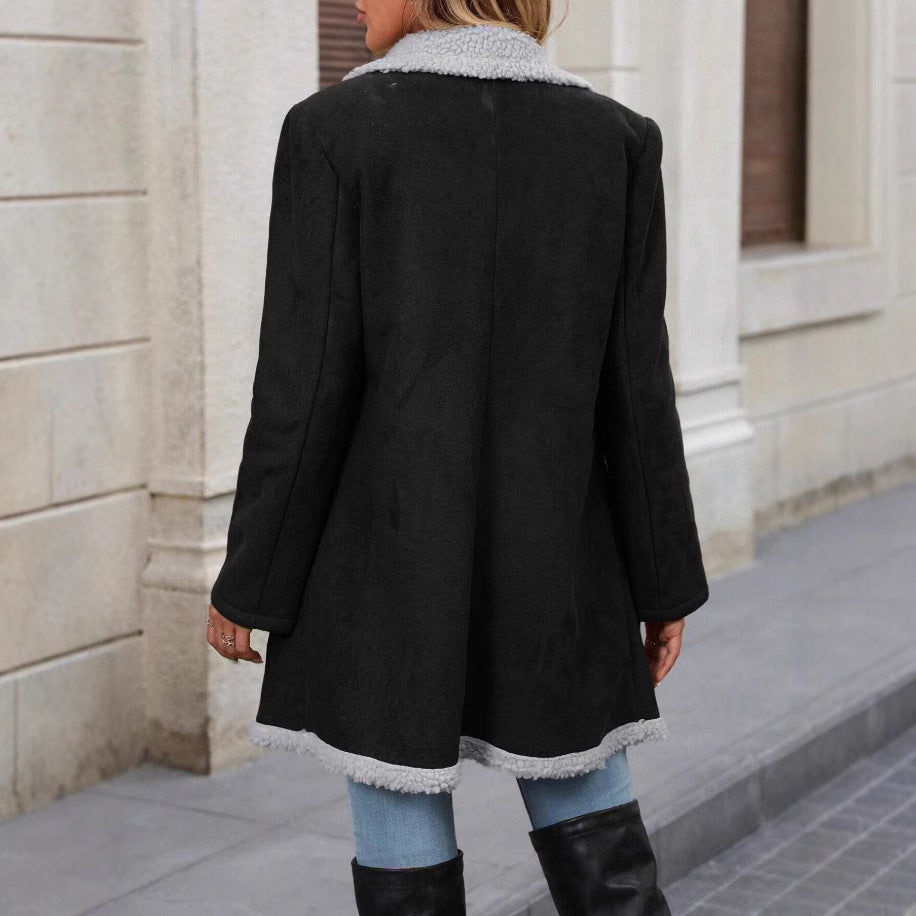 Oversized fashion jacket for women with teddy lining and double-breasted Lune London