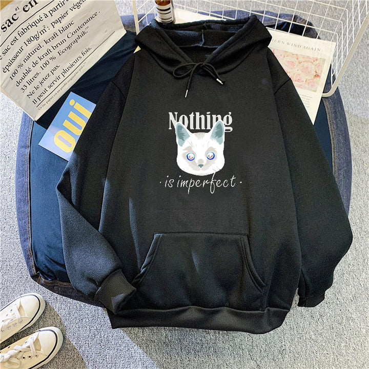 Women's Cozy Hoodie with Artistic Cat Design Chic & Stil