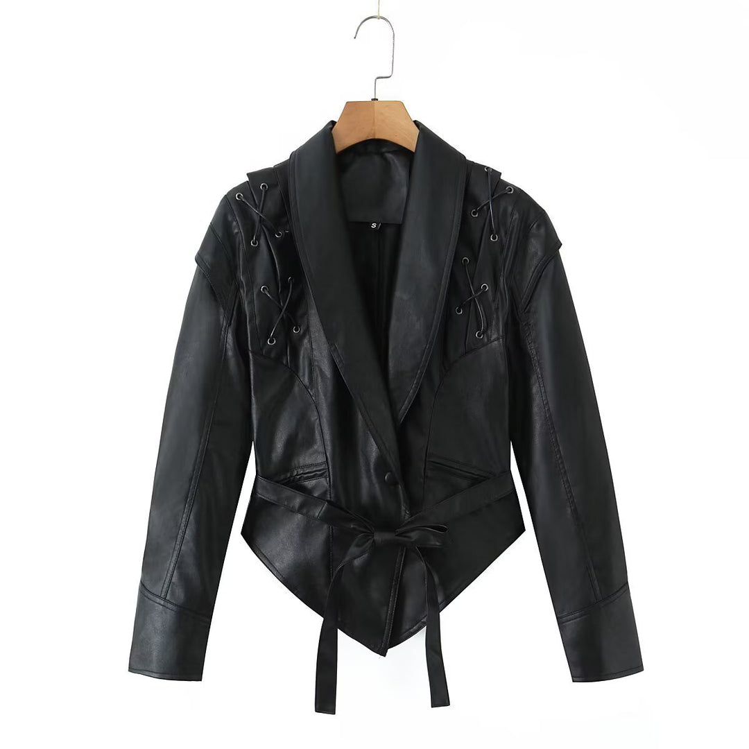 Designer leather blazer for women Lune London