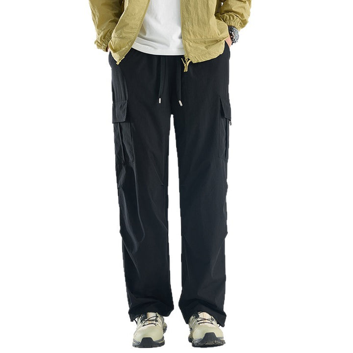 Men's Wide Tech Cargo Pants with Utility Pockets and Adjustable Waist Amarae