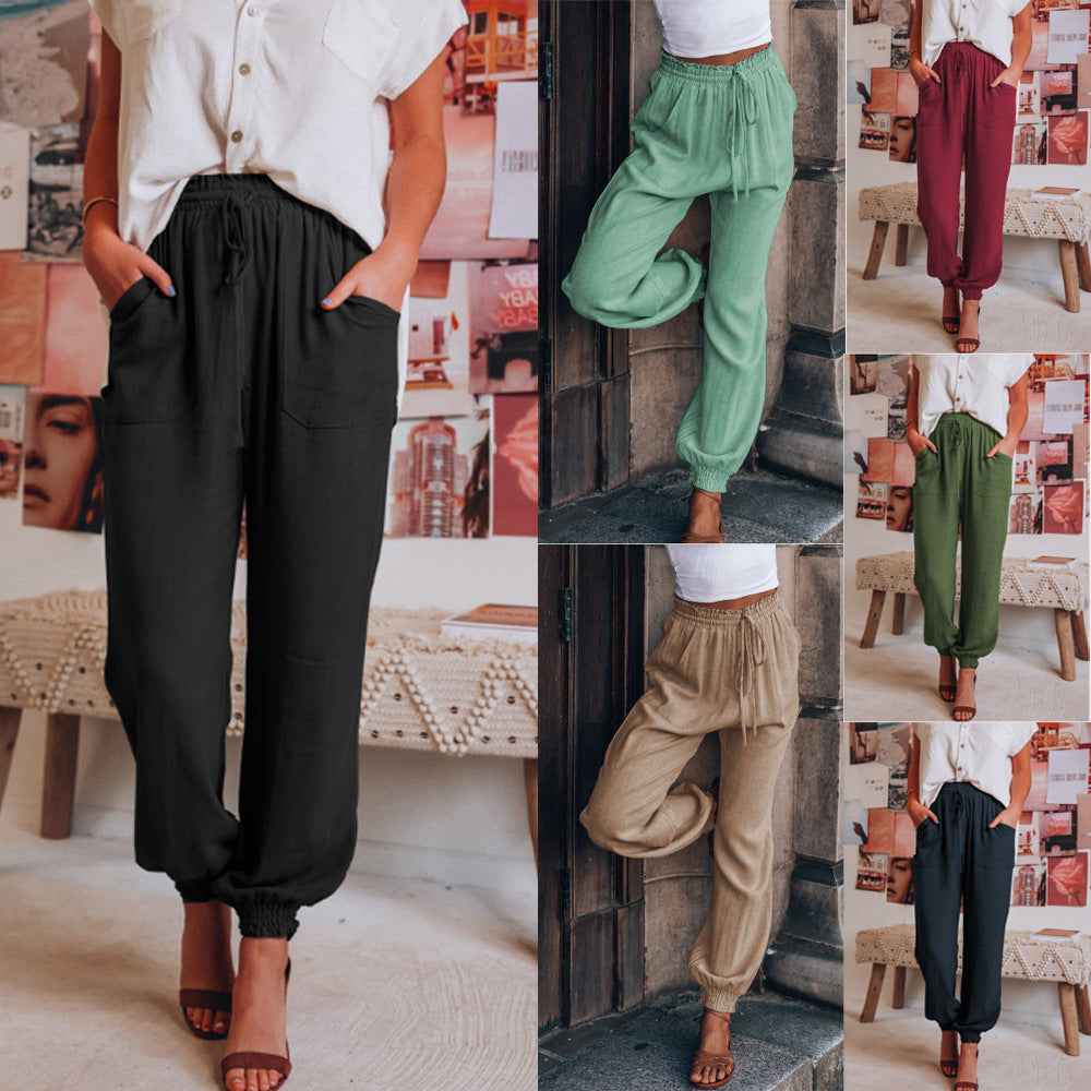 Comfortable leisure pants for women with elastic Lune London