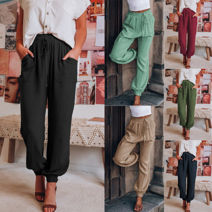 Comfortable leisure pants for women with elastic Lune London