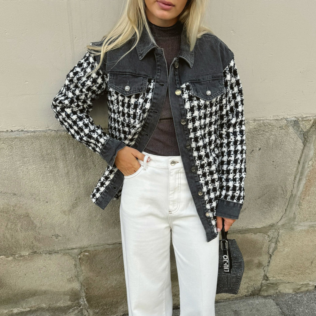 Elegant checkered jacket for women with a loose fit and high-quality details Lune London