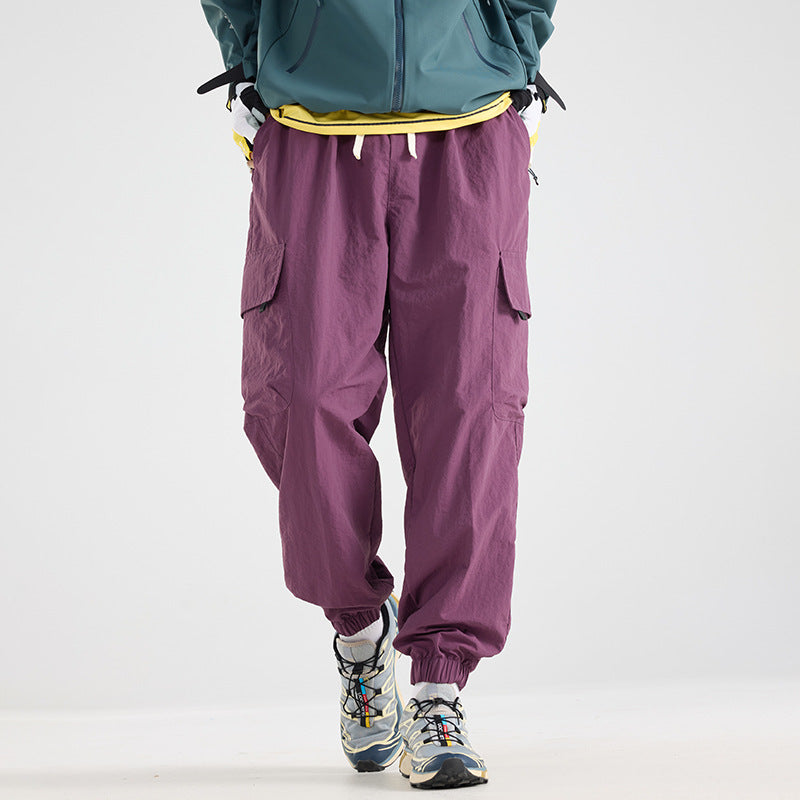Men's Lightweight Utility Cargo Pants made of Ripstop with Elastic Hem and Multiple Pockets Amarae