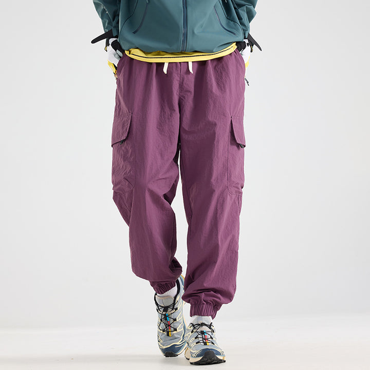 Men's Lightweight Utility Cargo Pants made of Ripstop with Elastic Hem and Multiple Pockets Amarae