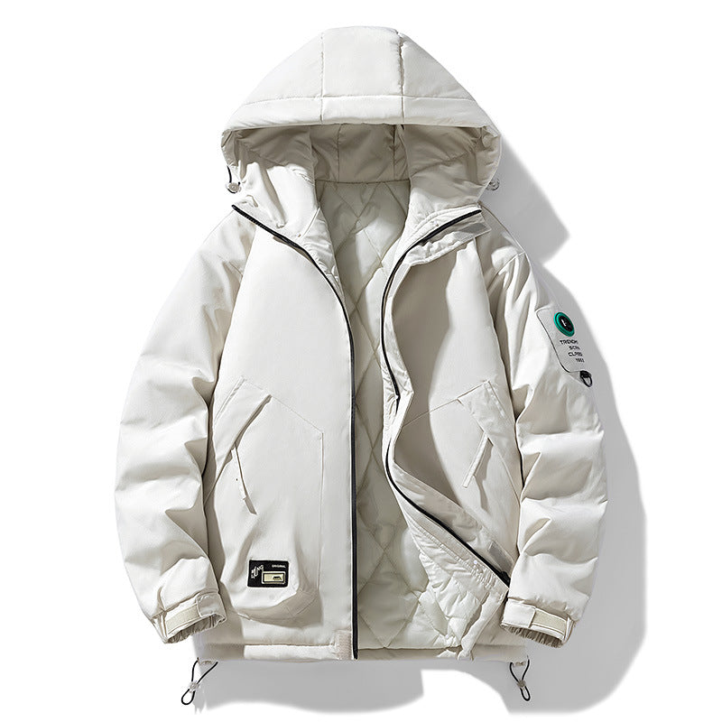 Men's Oversize Utility Hoodie Jacket with Adjustable Hem, Concealed Zipper, and Multifunctional Pockets Amarae