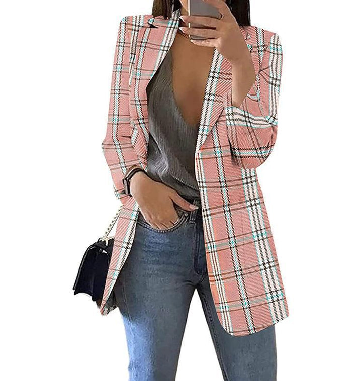 Plaid jacket for women with a modern cut and elegant details Lune London