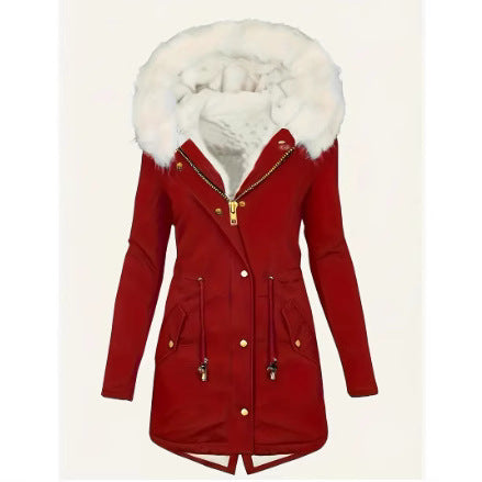 Ladies padded winter coat with removable hood Amarae