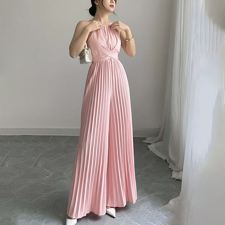 Combinaison plissée pour femmes avec décolleté profond et tailleur Chic & Stil