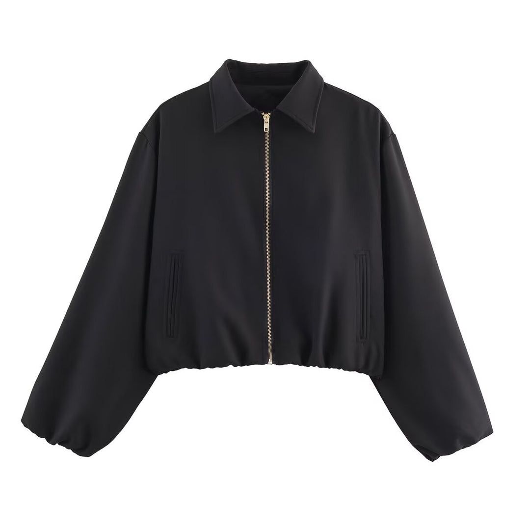 Casual short jacket for women with classic zip Lune London