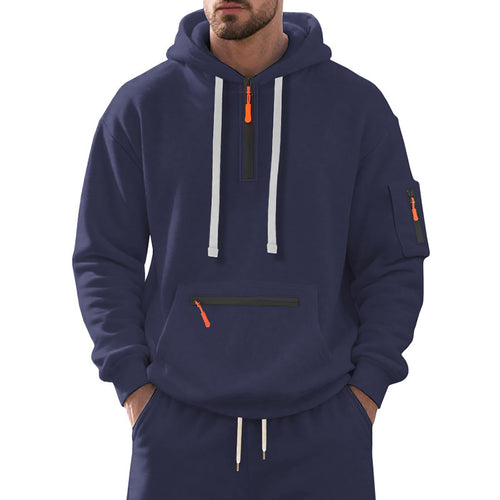 Sporty hooded sweatshirt for men with innovative zippers Amarae