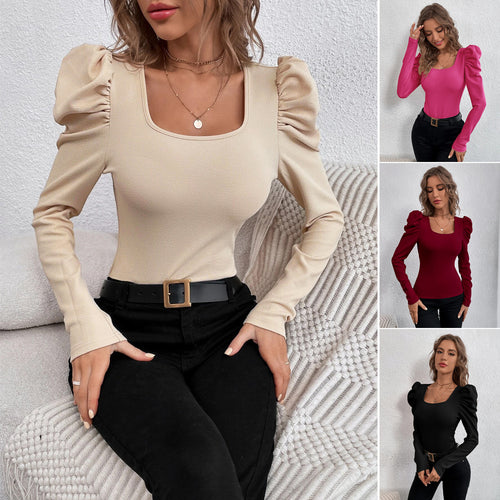 Haut à manches longues pour femmes avec détails de manches bouffantes Chic & Stil