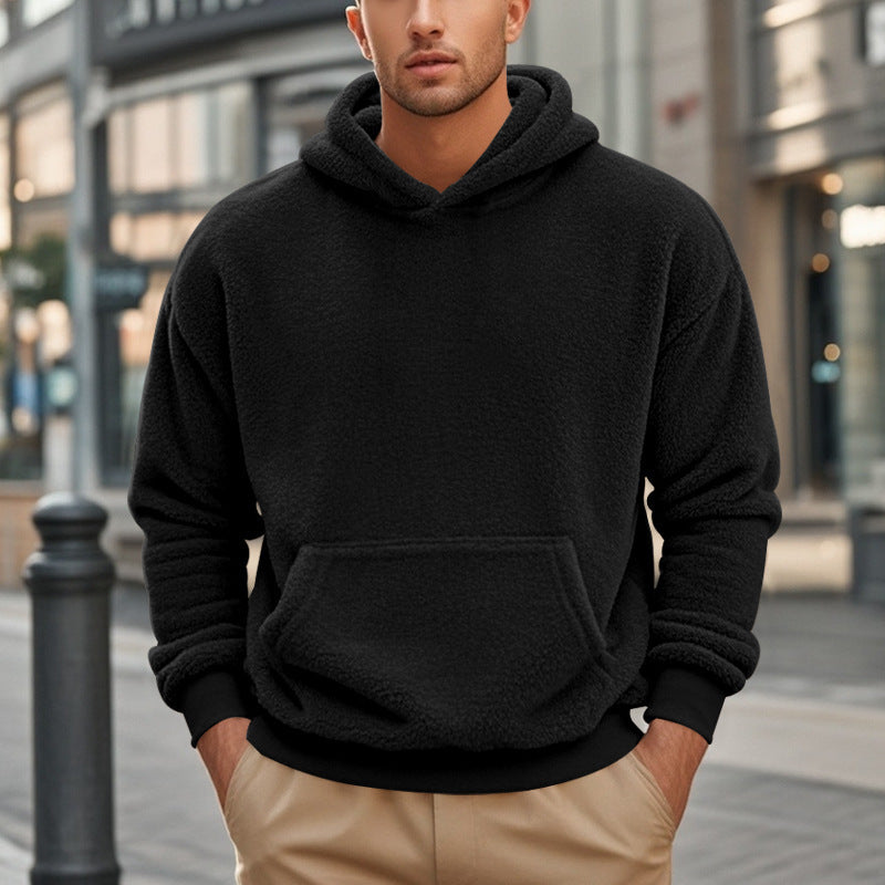 Men's Fleece Hoodie with kangaroo pocket and modern cut Lune London