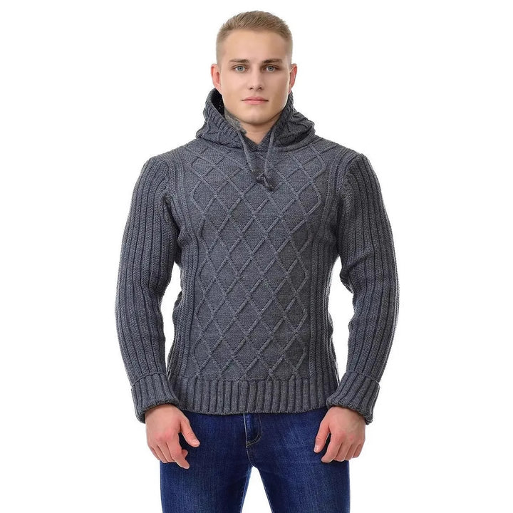 Men's cozy knit sweater with hood details Lune London