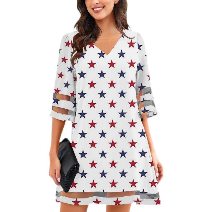 Lune London women's leopard print V-neck shift dress