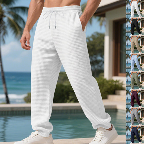 Comfortable leisure pants for men in breathable waffle fabric Amarae