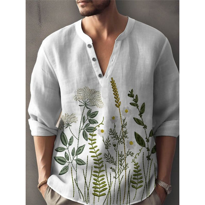 Elegant shirt for men embroidered with flowers Amarae