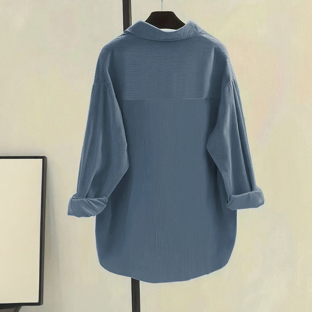 Oversized casual shirt for women with wide stripes Lune London