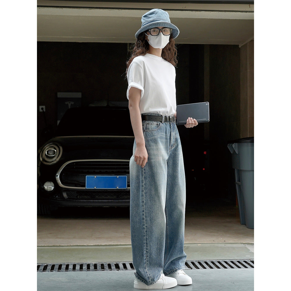 Ladies loose-fitting vintage denim pants with extra wide leg and high waist Amarae