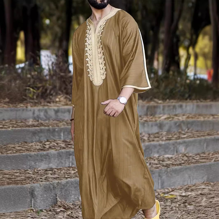 Men's traditional caftan with artistic embroidery Lune London
