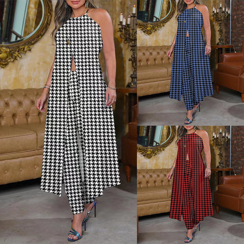 Maxi dress for women with flattering cut and trendy Prince of Wales pattern Amarae