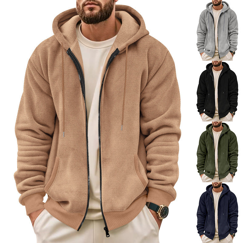 Men's hoodie with structured surface and functional pockets Amarae