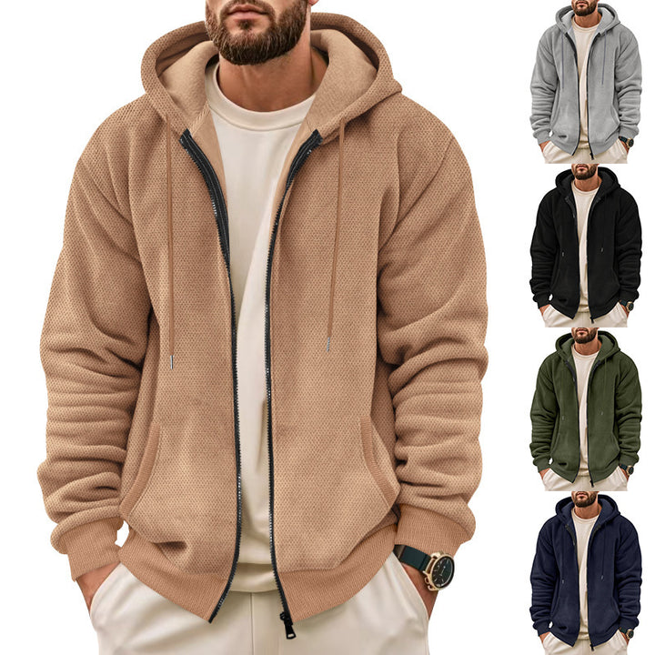 Men's hoodie with structured surface and functional pockets Amarae
