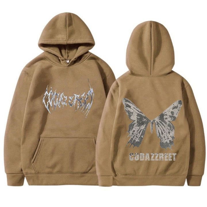 Women's hoodie with eye-catching butterfly design and artistic lettering Chic & Stil