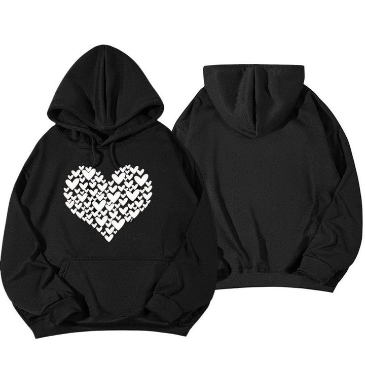 Women's Hoodie Sweatshirt with Large Heart Design Chic & Stil