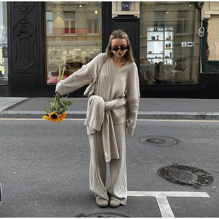Jupe en tricot pour femmes avec structure côtelée Chic & Stil