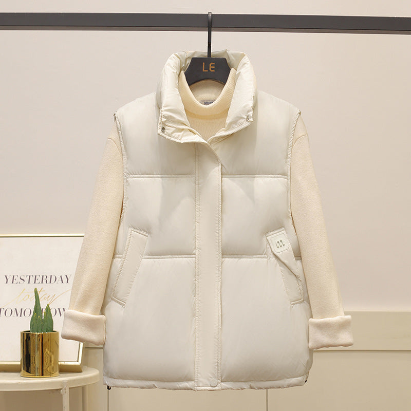 Ladies quilted vest with high collar Lune London