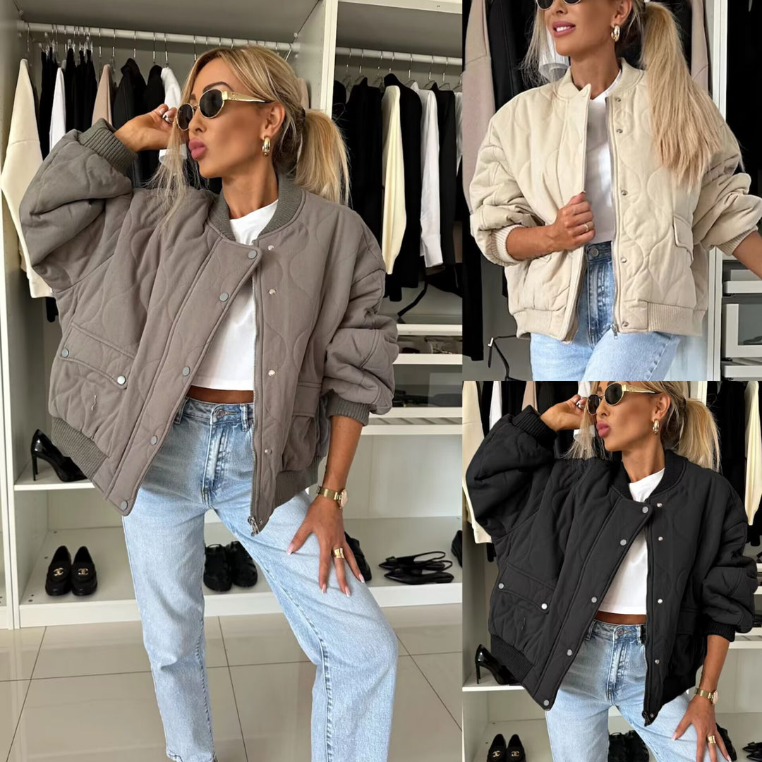 Plus size quilted jacket for women with a sporty and modern design Lune London