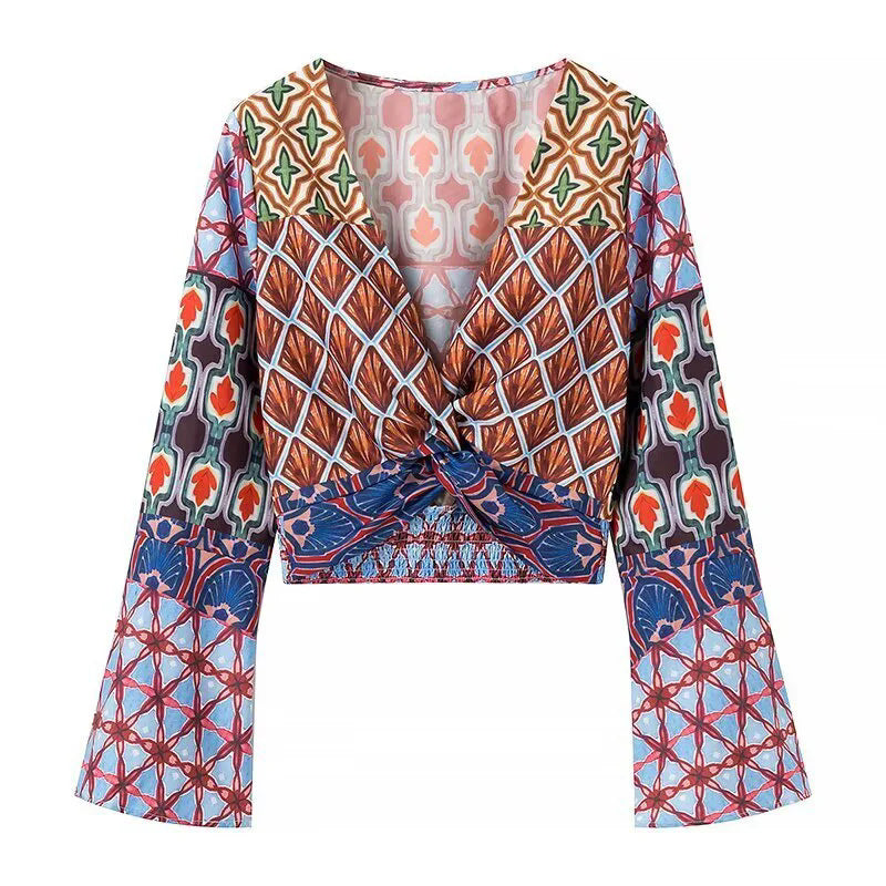Wide printed pants for women with elastic waist and trendy design Lune London