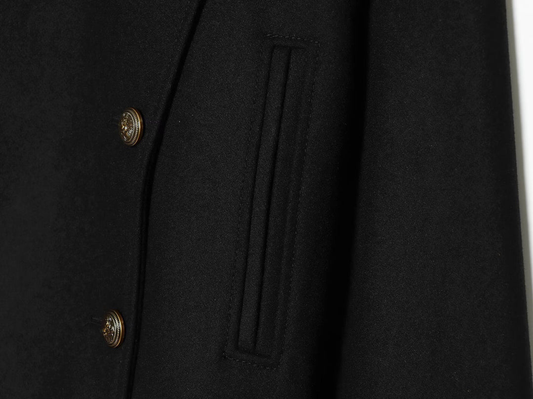 Women Short-cut maritime-inspired coat with high stand-up collar and double row Amarae