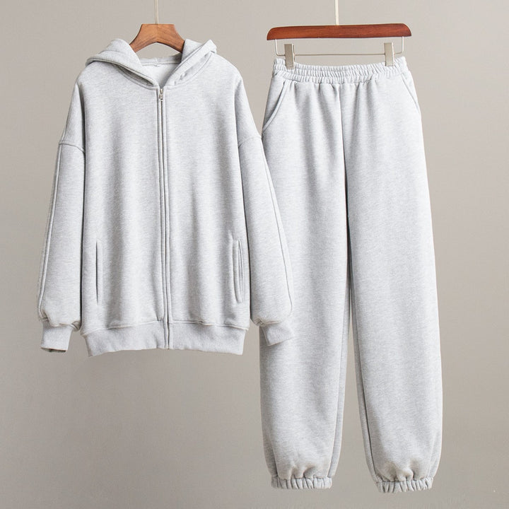 Women Comfortable Leisure Set with Hood and Elastic Waist Lune London