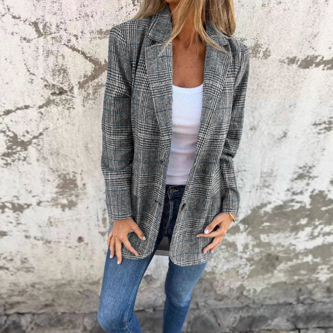 Ladies Checkered Blazer Lune London
