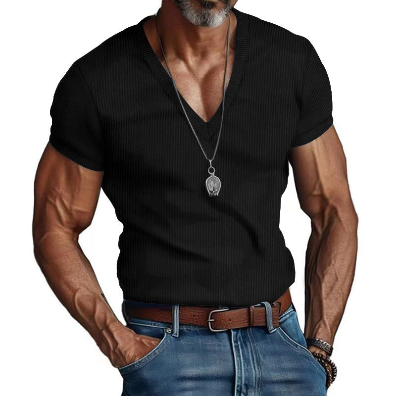 Men's short sleeve V-neck T-shirt Lune London