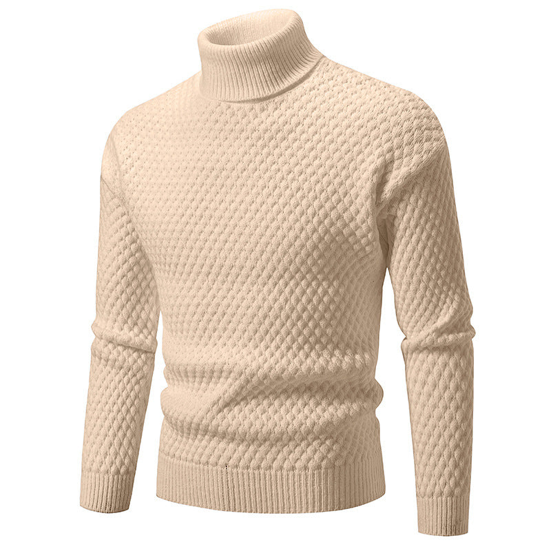 Knit sweater for men with a high collar and textured surface Lune London