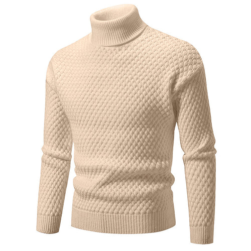 Knit sweater for men with a high collar and textured surface Amarae
