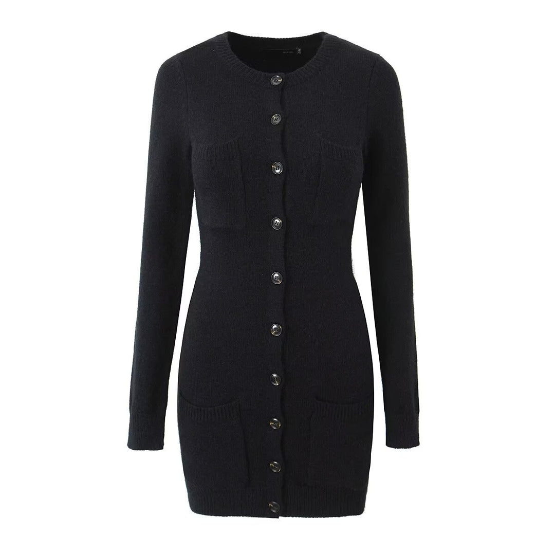Women long cardigan with pockets and button closure Lune London