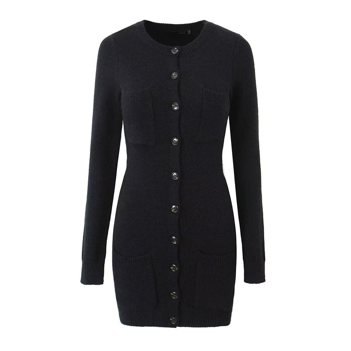 Women long cardigan with pockets and button closure Lune London