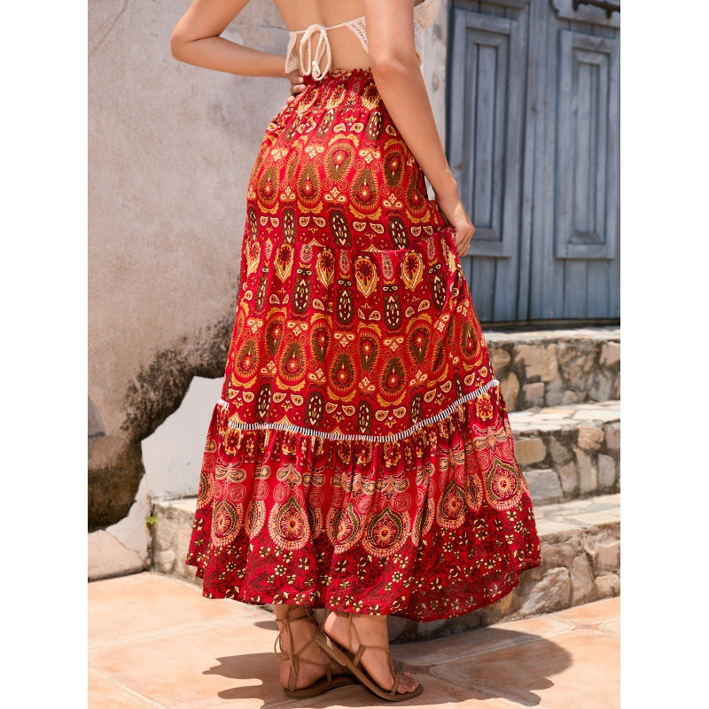 Lune London Boho Maxi Dress for Women with Ruffle Design