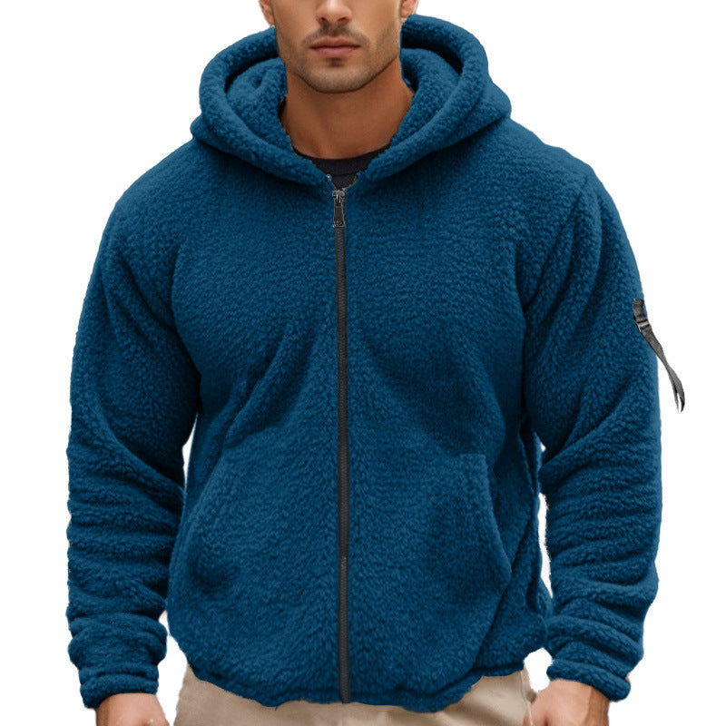 Cozy fleece jacket for men with hood Lune London