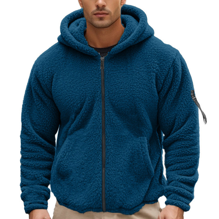 Cozy fleece jacket for men with hood Lune London