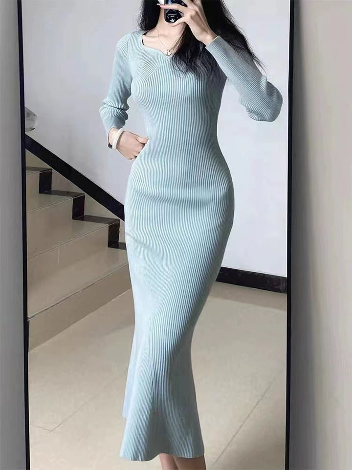 Ladies_maximal_Ribbed_Sweater_Midi_Dress_Lune London